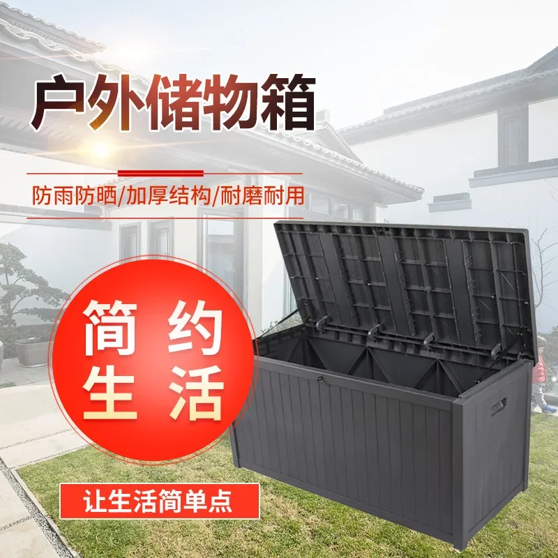 Outdoor Garden Storage Cabinet Waterproof Sunproof Flip Top Box for Villa Family Yard Patio Tool Organizer Locker
