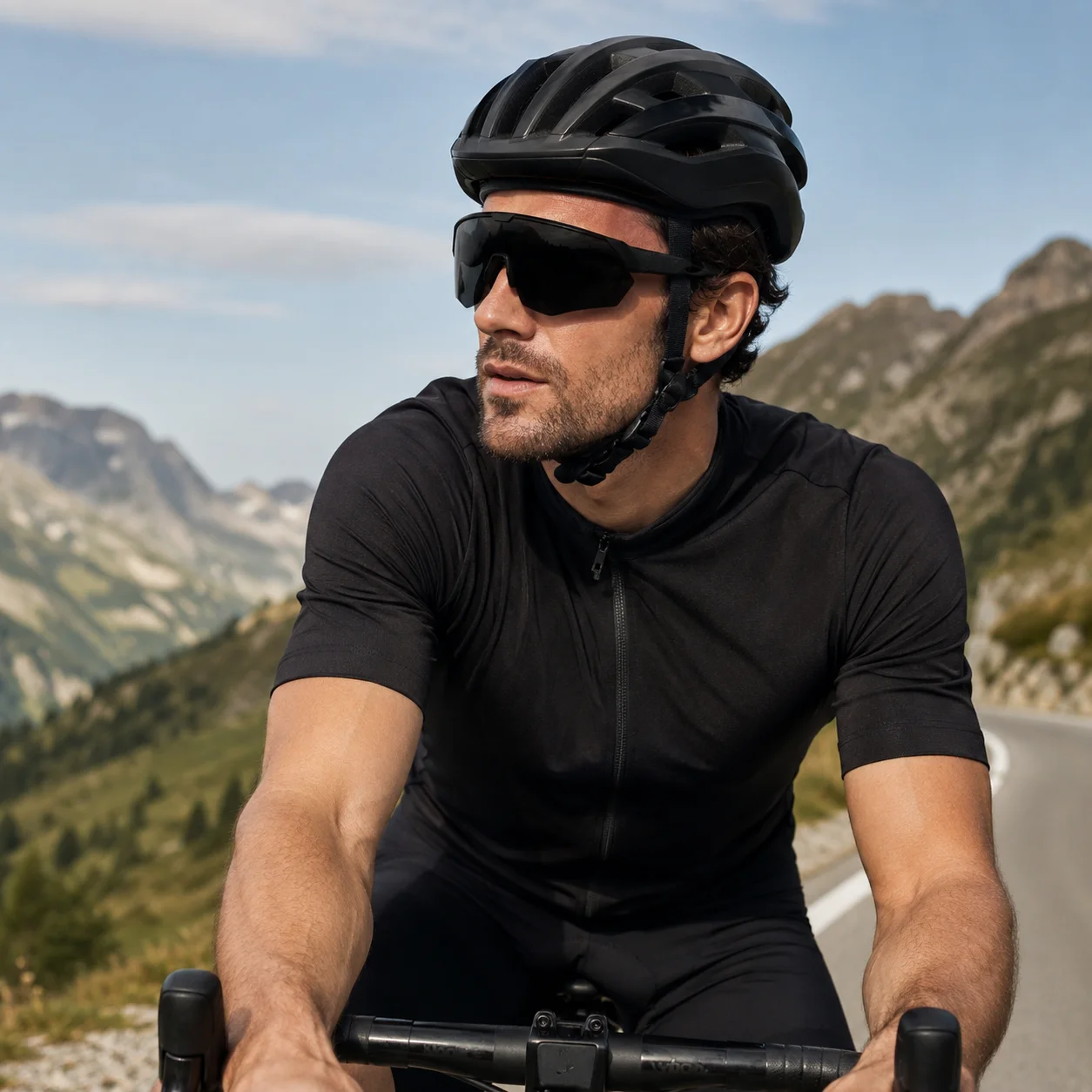 AWGSEE Cycling Polarized Half Frame Sports Sunglasses for Men Women TR90 Temple TAC 1.1mm Lens Adjustable Nose Pad Case Box