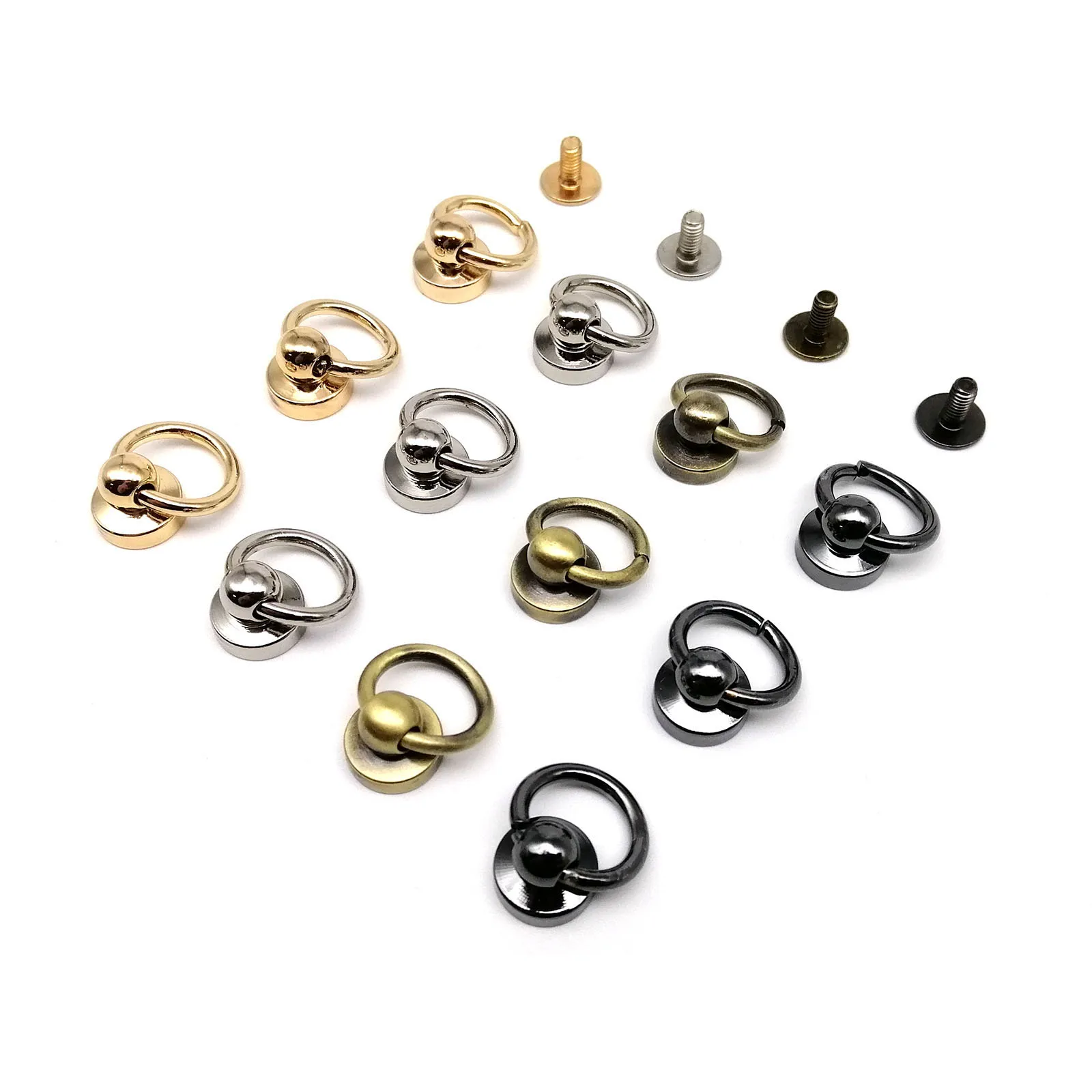 HZYUEGOU 10 Stück Hochwertige Massivmessing-Kugelnieten mit Schraubverschluss Chicago-Schraubnieten mit O-Ring für Ledertaschen und Gürtel – Detail 3
