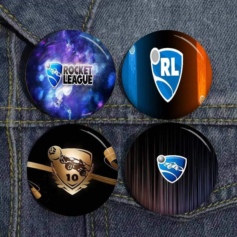 Game Rocket League Round Button Pins Slogan Creative Brooches Backpack Clothes Decoration Fashion Cartoon Jewelry Gifts