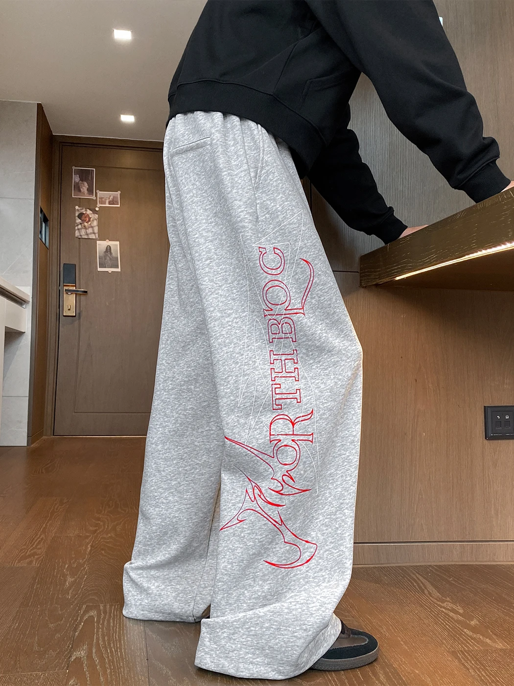 

Мужские широкие брюки-джоггеры с буквенным принтом, осенняя коллекция 2025, новый американский стиль хип-хоп, для джазовых танцев, повседневные, длинные