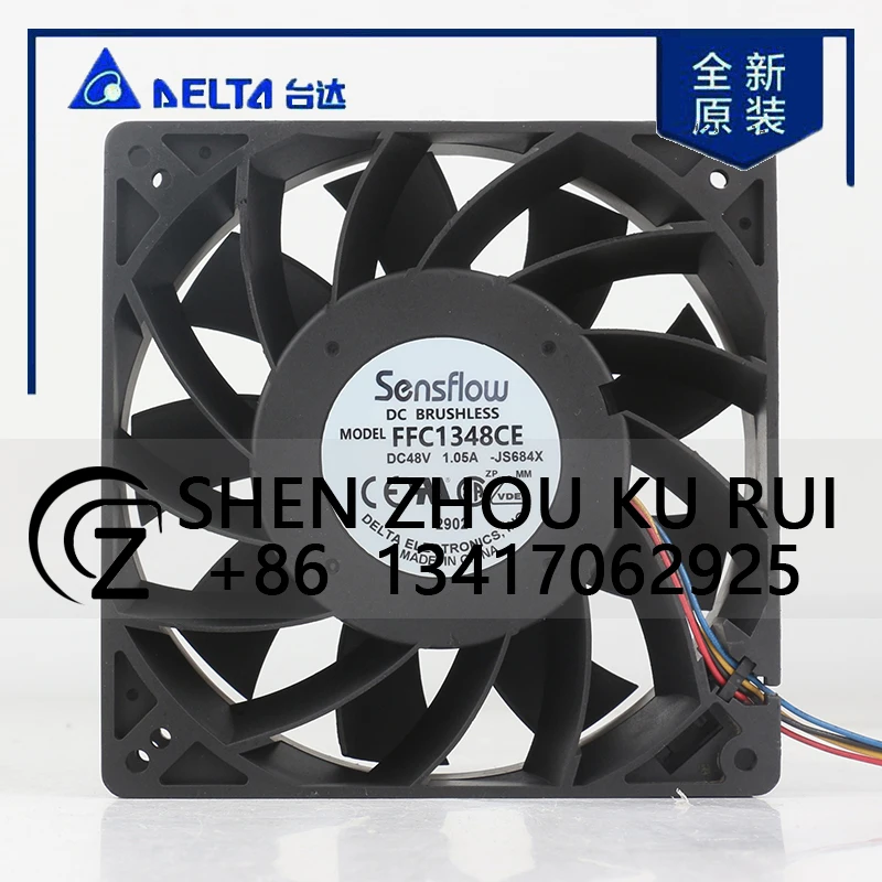 

Delta 5V 12V 24V DC 48V 1.05A AC EC 12738 127X127X38MM 12.7CM High speed Large air volume chassis Cabinet FFC1348CE Cooling fan