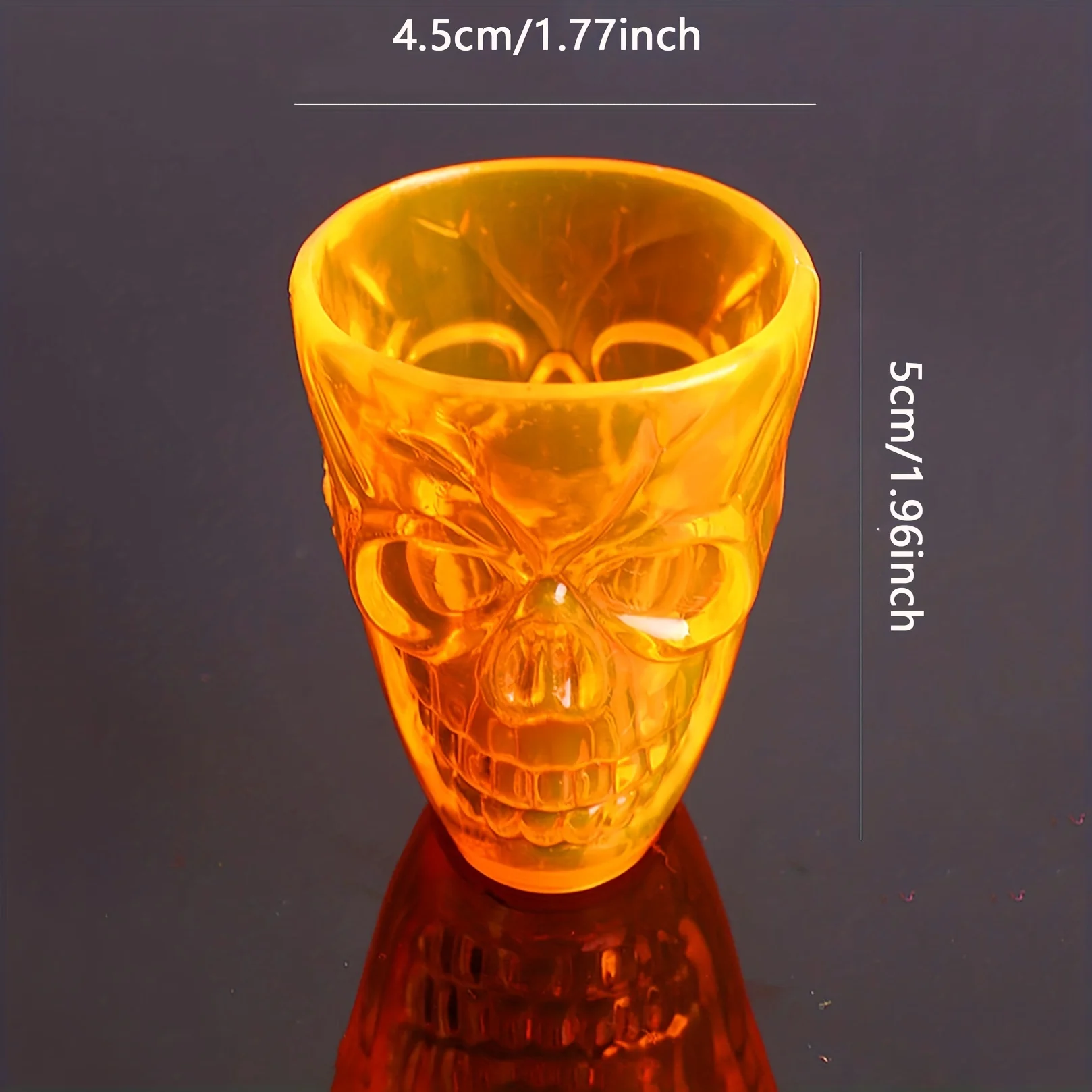 1pc Creative Transparent Orange Skull Print Mug, Plastic Funky Water Cup For Household