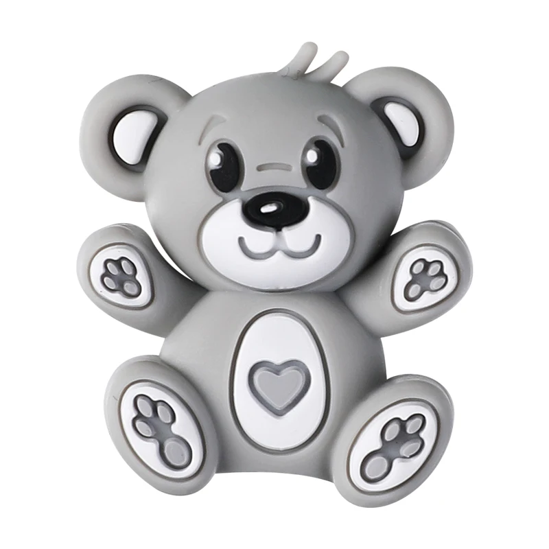 3D Bear Silicone Beads for DIY Keychains and Crafts