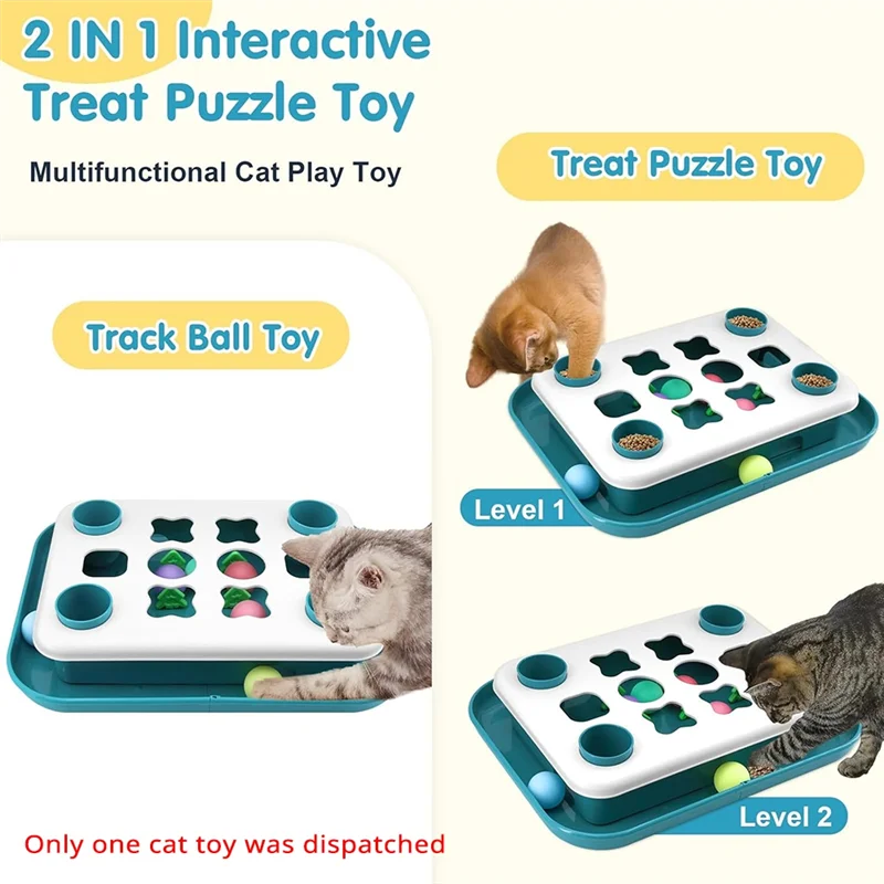 

YWDZ-Cat Treat Puzzle - 2 In 1 Interactive Track Ball & Food Puzzle Slow Feeder For Indoor Cats, Game For Kitten