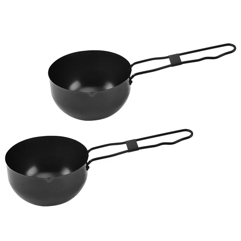 2 pezzi da campeggio all'aperto pentola ferro stufato zuppa pentole set picnic zaino in spalla escursionismo cucina portatile padella casseruola maniglia