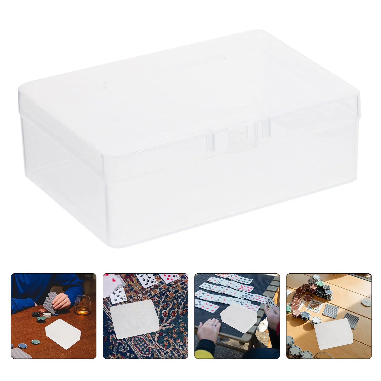 6Pcs Transparent Card Storage Containers Hard Plastic Gaming Card Organizer Cases Collector Snap Closed Display Box Dustproof