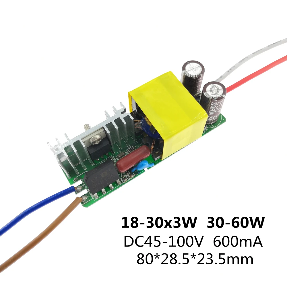 QINGYING AC85-277V LED Driver 1-2x3w 2-4x3w 6-10x3w 10-18x3w 18-30x3w 600mA Constant Current Lighting Transformers Power Supply