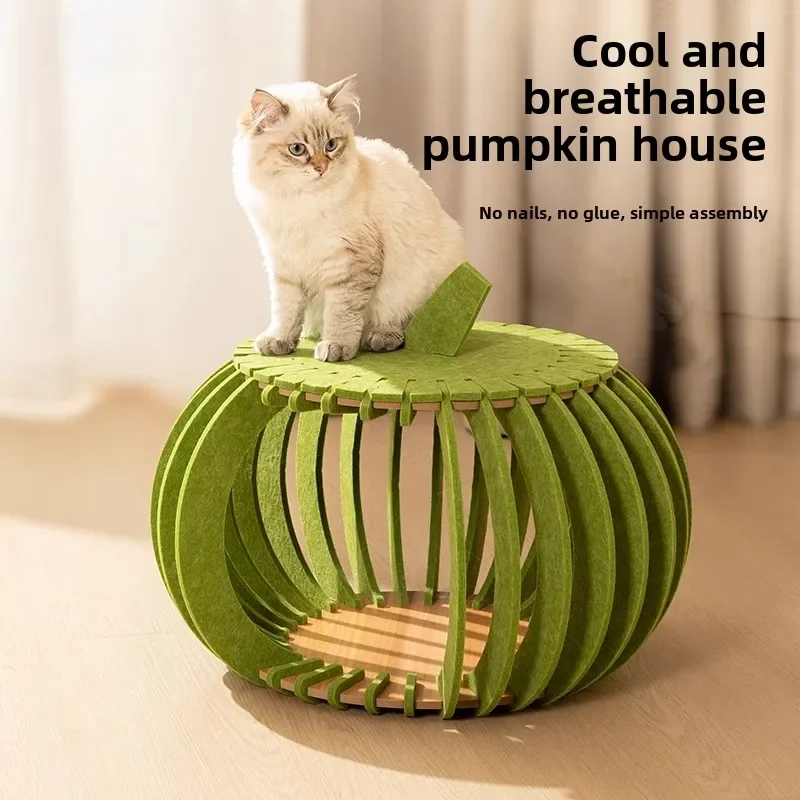 

Pumpkin house cat felt nest cat nest cute four seasons universal semi-closed