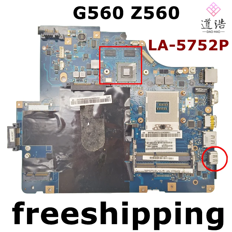 

LA-5752P For Lenovo G560 Z560 Laptop Motherboard NIWE2 11S69034707 DDR3 Mainboard 100% Tested Fully Work