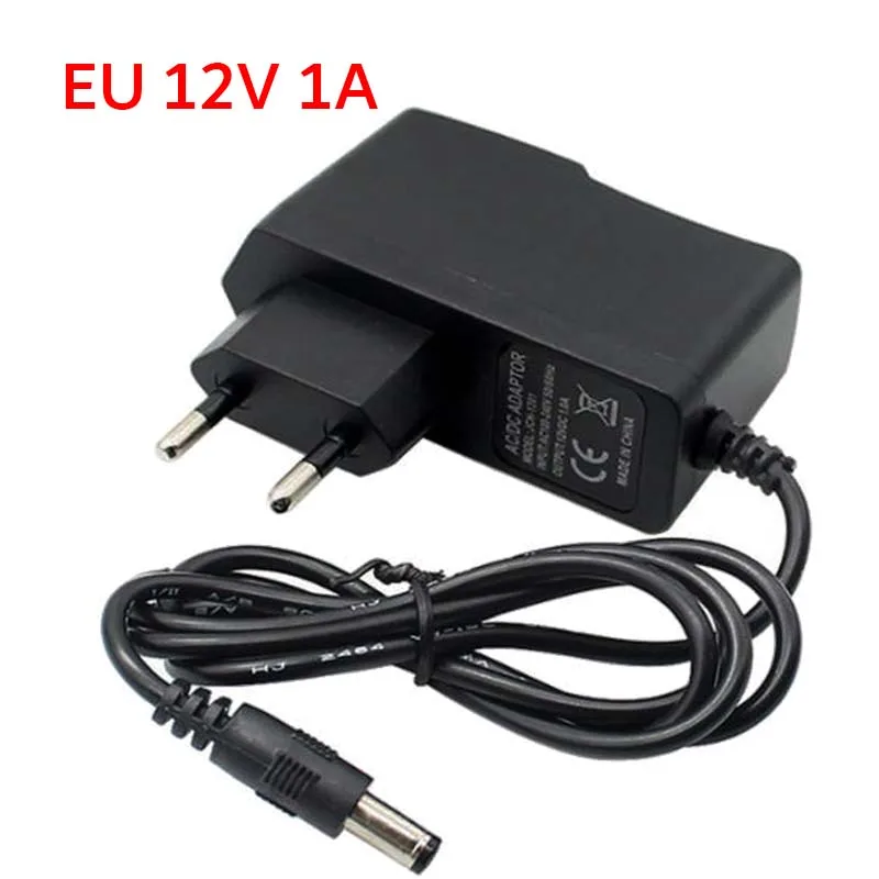 الاتحاد الأوروبي 12 فولت 1A محول الطاقة العرض 2.1 مللي متر * 5.5 مللي متر محول الإضاءة التيار المتناوب 110 فولت ~ 220 فولت إلى تيار مستمر 12 فولت تحويل التيار الكهربائي ل مصباح ليد CCTV