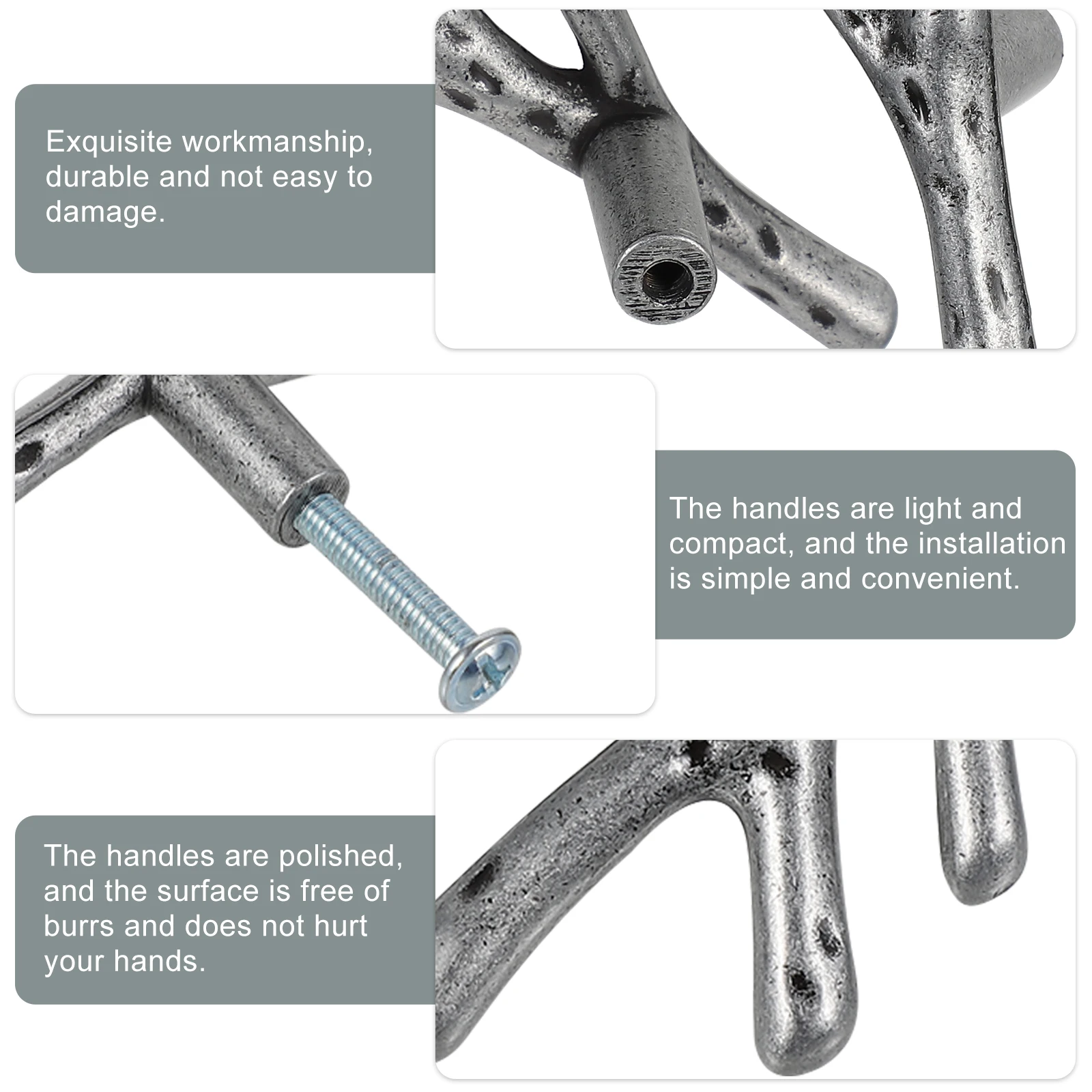 

1Set Retro Tree Branch Zinc Alloy Cabinet Handles Durable Wardrobe Cupboard Drawer Pull Knobs Zinc Alloy Grip Cupboard Door Knob