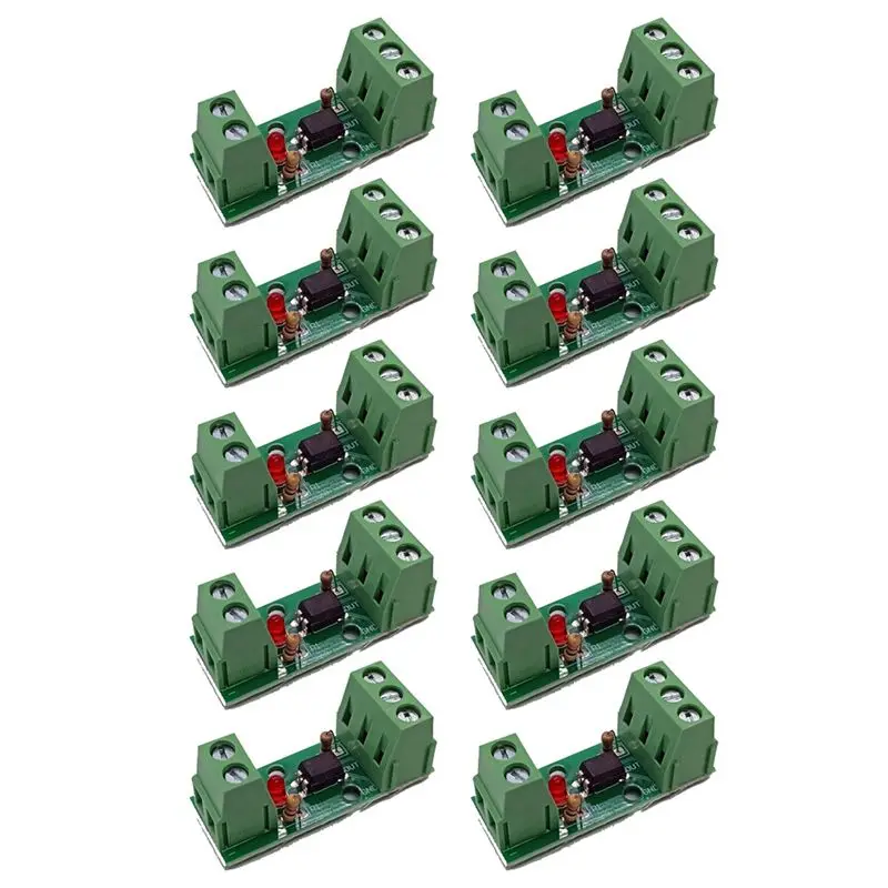 [NEW!A08R】 1 Channel Way Optocoupler Isolation Module PC817 3V-5V Photoelectric Isolator Rail Holder PLC Drive Motor Board 10PCS