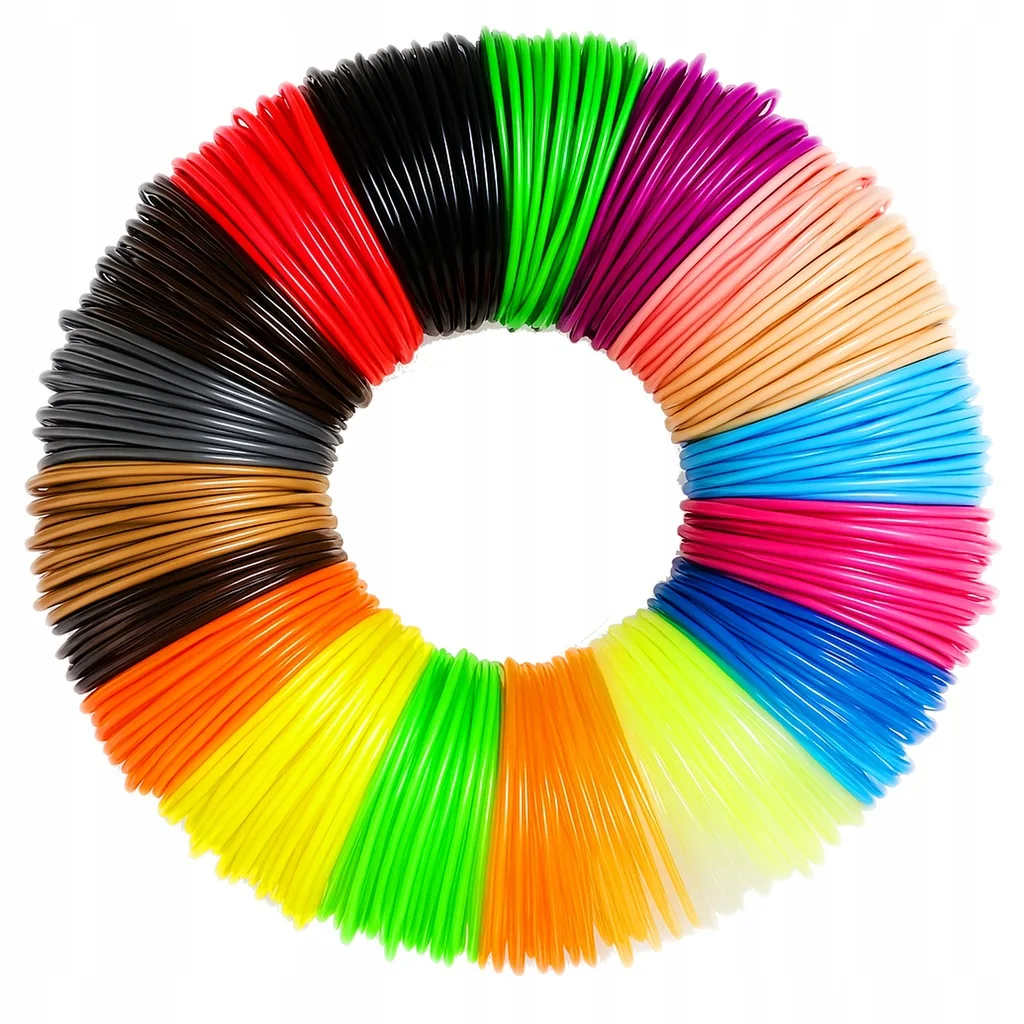 Stylo Long PLA 3D pour impression, CONTRIBUTION, filament PLA 100M, 20 couleurs mélangées