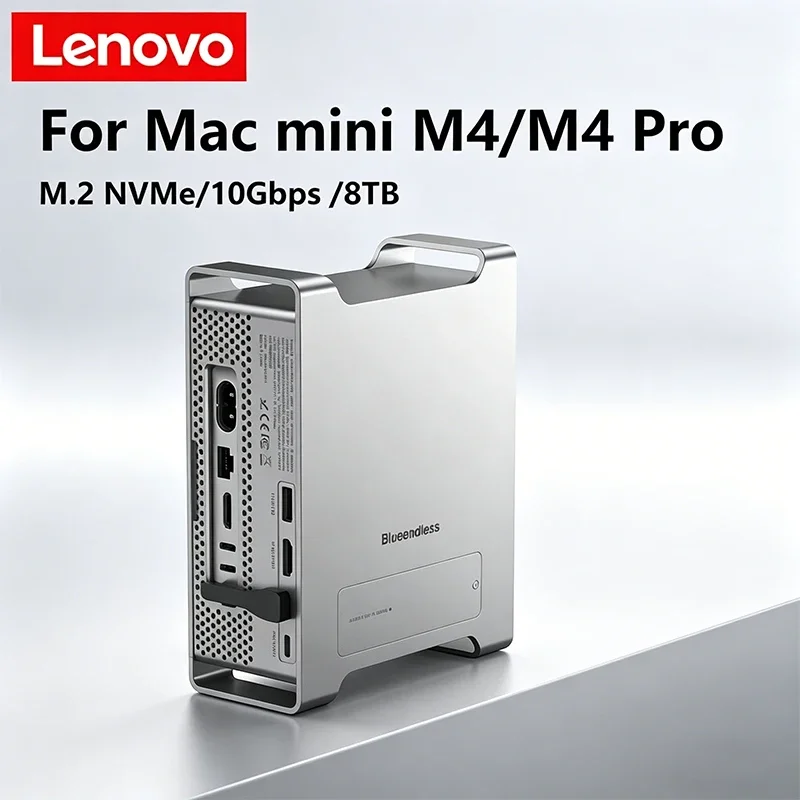 

Lenovo 2026 Ssd Docking For MAC Mini M4/M4 Pro Stand with M.2 NVMe SSD Enclosure 4K/60HZ HDMI-Com SD4.0 TF4.0 10Gbps C HUB
