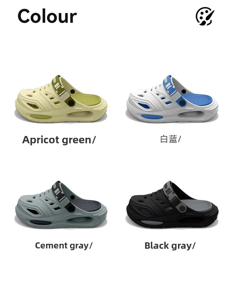 Sommer Herren Outdoor-Slipper mit dicker Sohle, rutschfeste Clog-Schuhe, verschleißfest, geruchsabweisend, zweifach tragbar – Detail 6