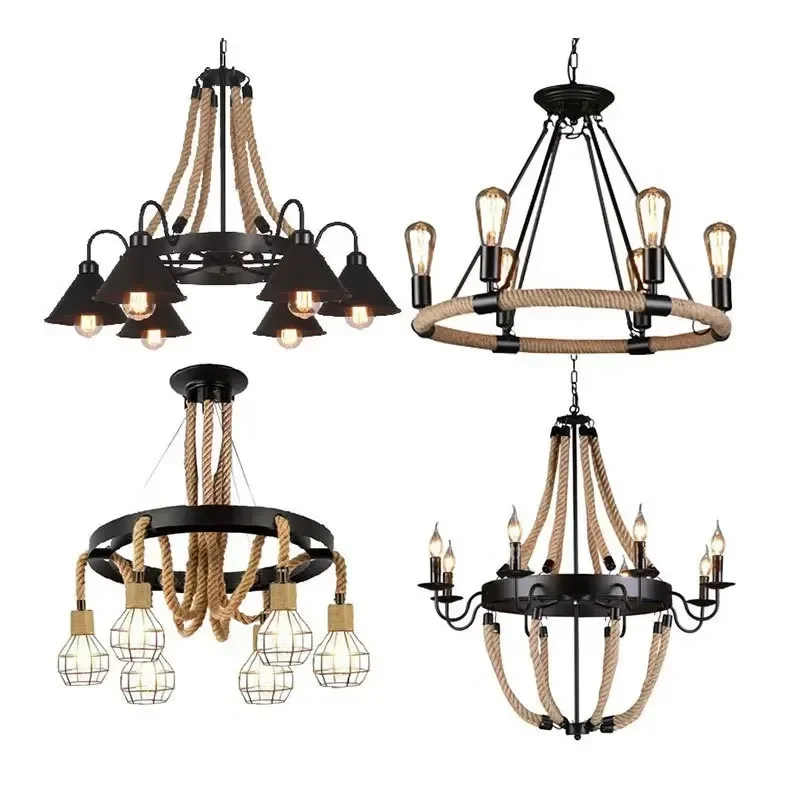 Indoor Chandelier Industrial Pendant Lamps for Hotel Living Room Bedroom Long bar Counter Coffee Dining Decorative Hanging