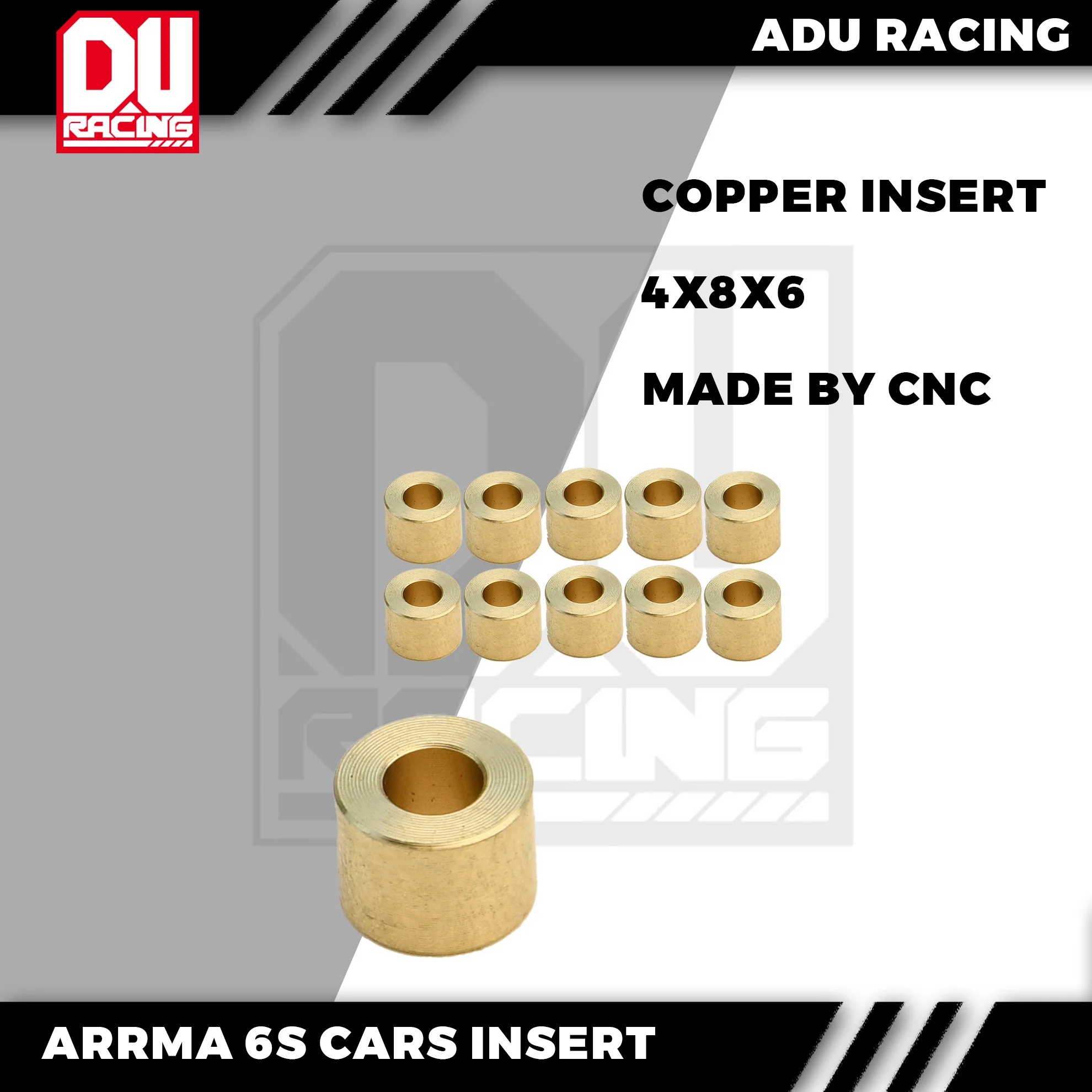 ADU RACING INSERT FOR ADU RACING SUSPENSION MOUNT WITH ARRMA 6S 1/8 AND 1/7