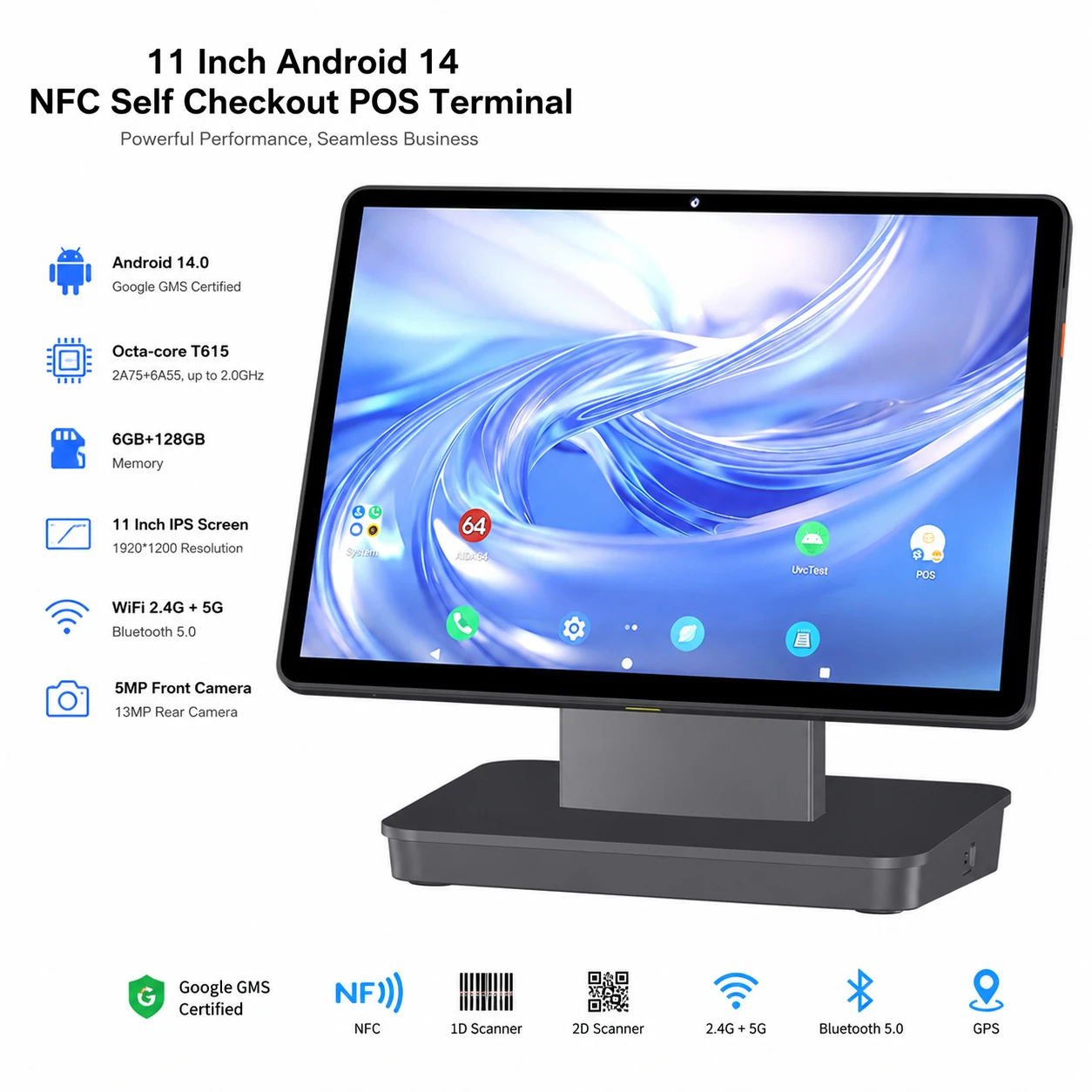 Pos Terminal Android - 11-calowy terminal POS z Androidem 14,