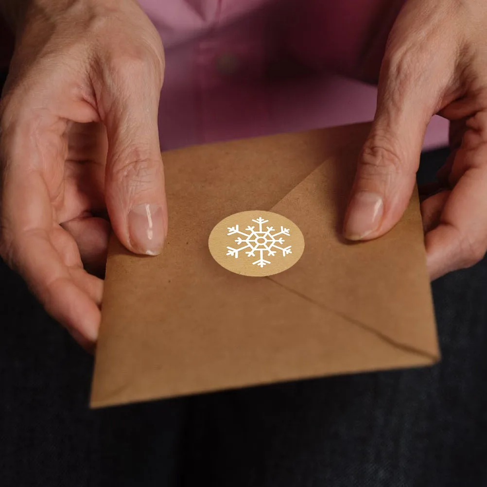 

3 Rolls Christmas Snowflake Stickers Xmas Theme Adhesive Candy Bag Seal Labels Decorative Creative Holiday Supplies