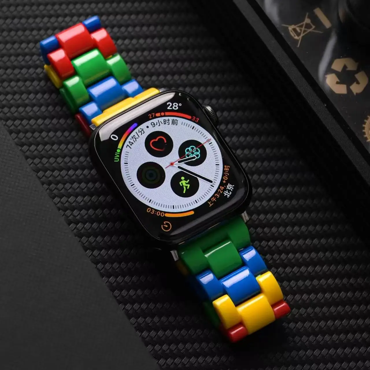 حزام أكريليك لساعة Huawei Watch Fit Band، حزام ملون قابل للتعديل