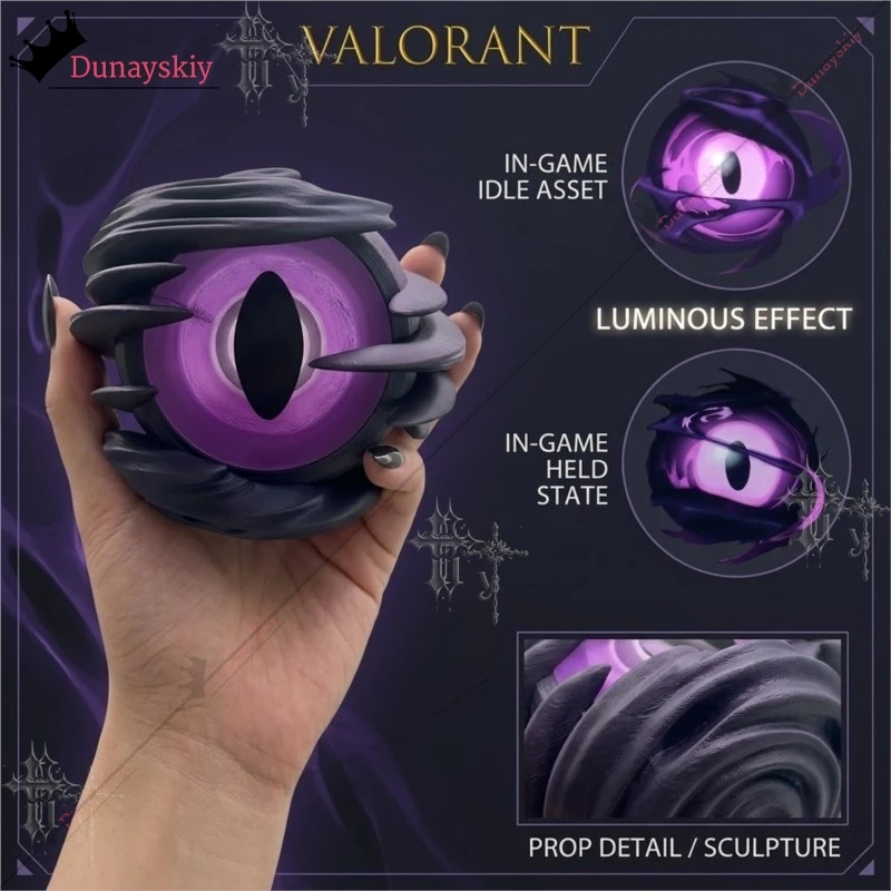 Valorant Reyna Void Eye Modell-Ornament, 3D-gedruckt, im Dunkeln leuchtend, Spiel-Halloween-Cosplay-Kostüm-Accessoire, Requisite für Halloween-Party