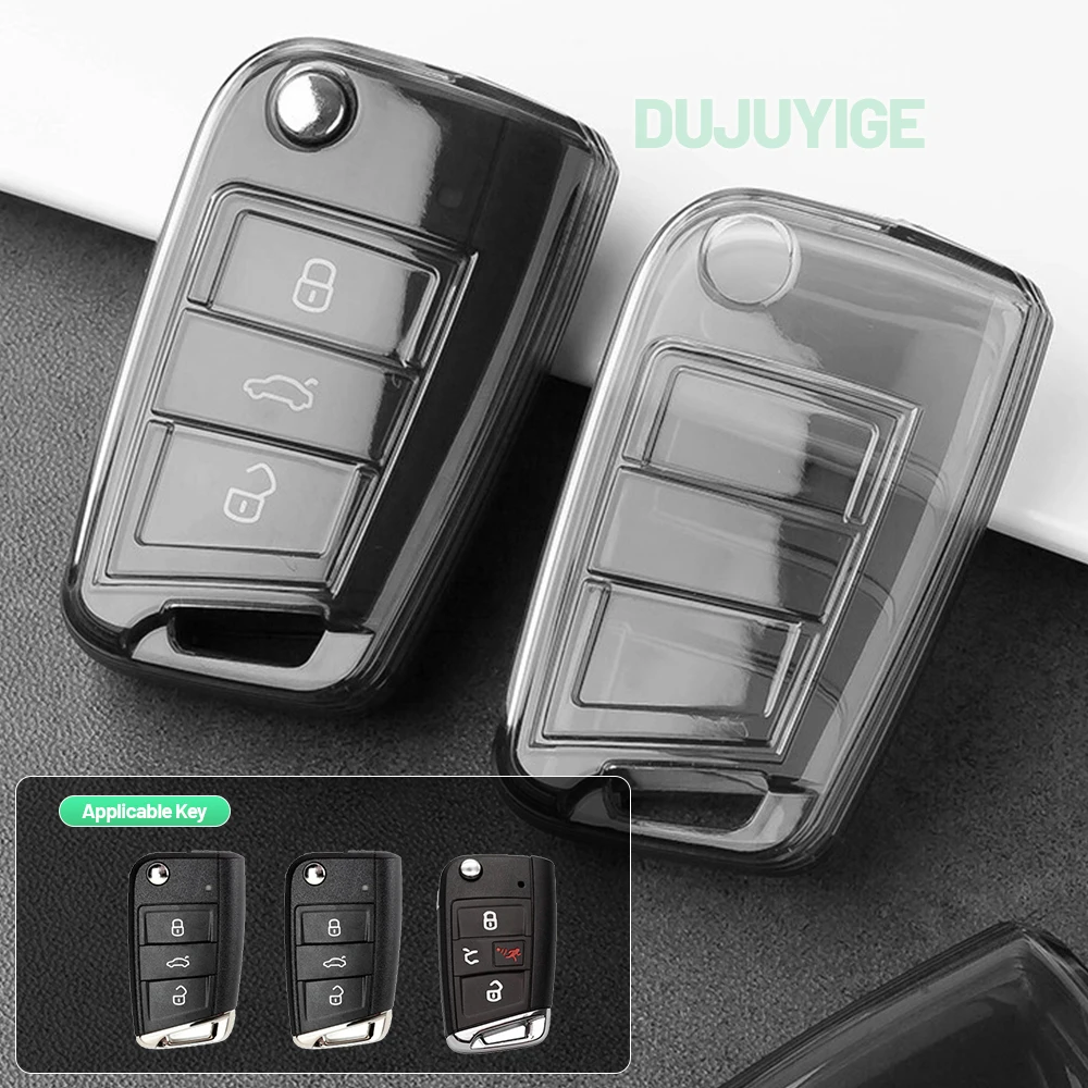 Clear TPU Car Key Case For VW T-Cross Virtus Taigo Nivus Taos Tayron Saveiro Key Fob Cover Protector Shell Auto Accessories - view 6