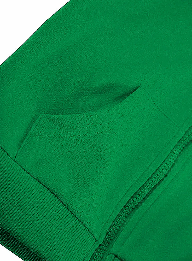 Unisex Kinder Grüne Reißverschluss-Langarmjacke, Einfarbiger Baseball-Sweatshirt, Lässiger Cardigan mit Taschen für Jungen und Mädchen – Detail 7