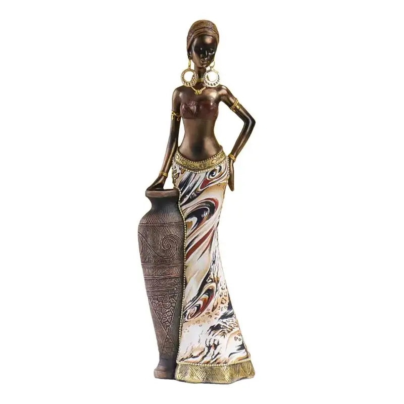 

African Style Crafts Ornaments Resin African Art Statues And Sculptures Elegant African Art Piece Home Sophisticated African