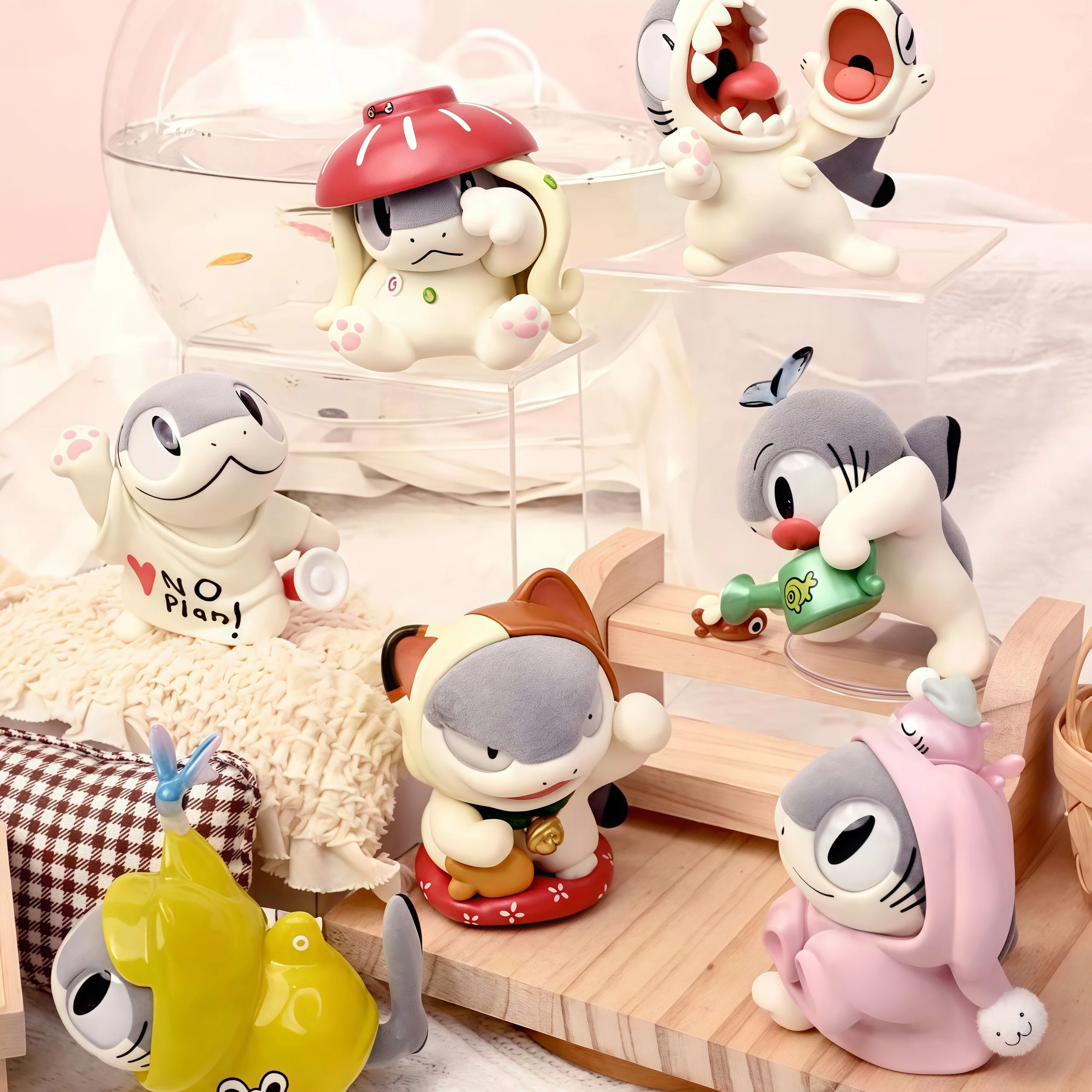 

Genuine I Am The Shark Cat Series Blind Box Second Generation Handmade Ornament Girl'S Cute Ornament Plush Trendy Toy Gift