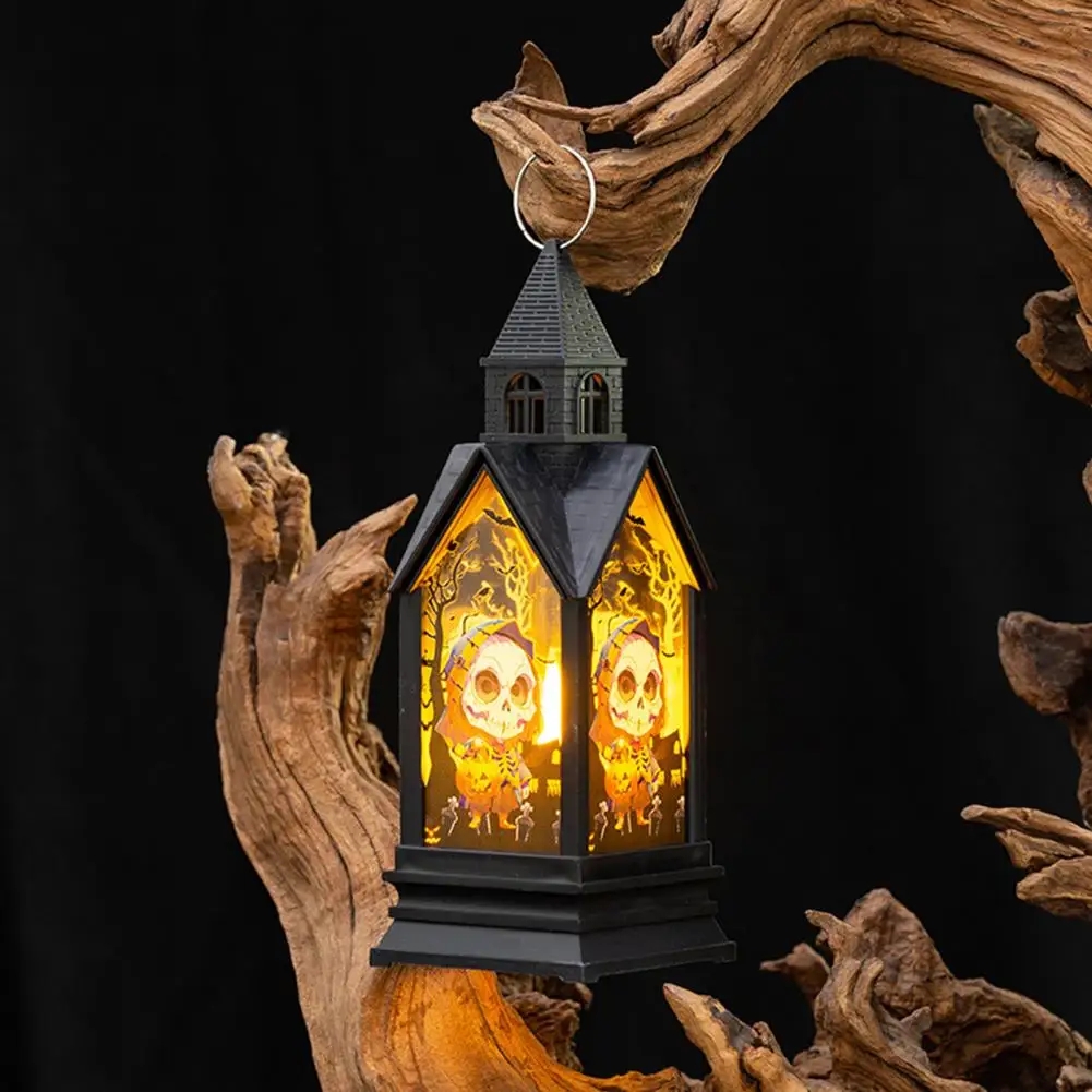 Vintage Style Lantern Vintage Style Night Light Halloween Led Ghost Handheld Pumpkin Lantern Spooky with Hanging Ring for Party