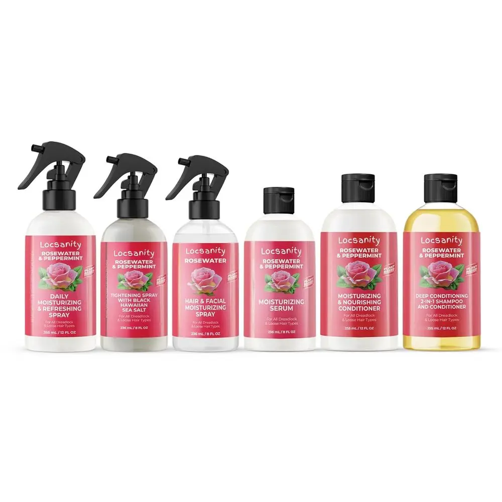 

Daily Moisturizer Spray, Shampoo, and Conditioner Set for Locs, Sisterlocks, and Microlocks - Natural Hair Care Kit