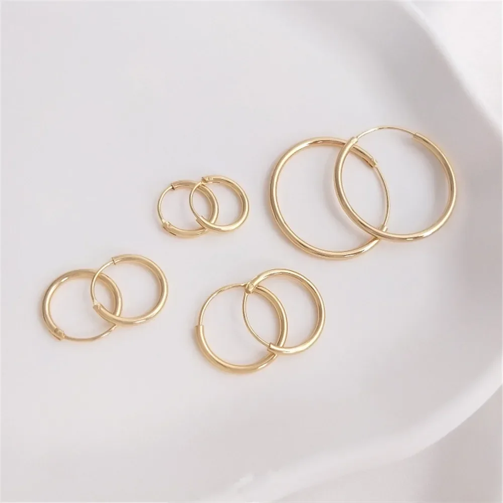 

14K Gold Plated Very fine European and American temperament earring ring ring ring buckle DIY handmade earrings