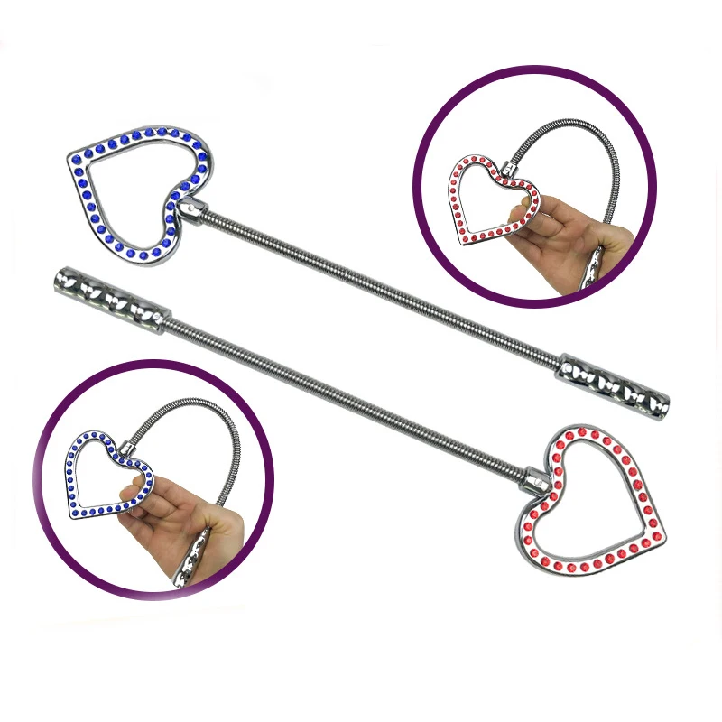 34CM Stainless Steel Horse whip,Paddle, Heart-Shaped Riding Crop Stainless Steel Horse whip,Bendable Spank Paddle