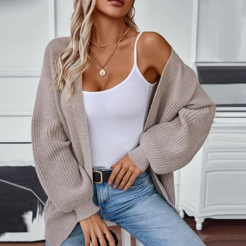 

Women's New Autumn Winter Knitted Cardigan Female Solid Color Casual Loose Sweater Coats Women's Sweater Cardigan Jacket 2025