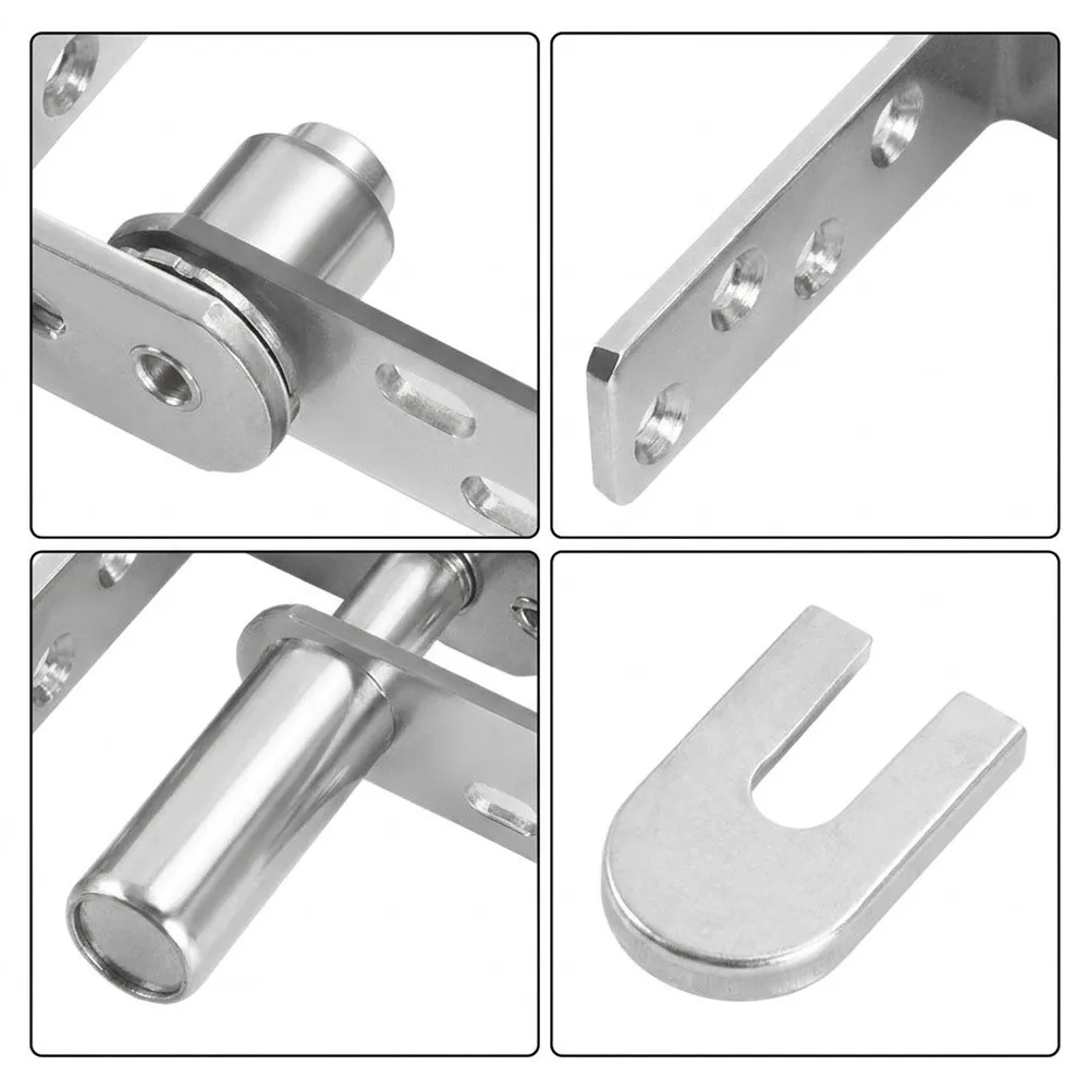 Stainless Steel Self Closing Double Direction Hinge Automatic For Rebound For Saloon Door Half Length Hardware Silver Easy