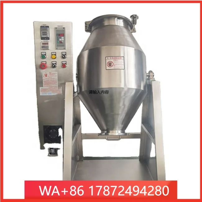 Hot Sale Commercial Herbs Spi Rotating Drum Powder Blender Mixer Dry Cassaa Flour Mixer hines Double Cone Mixer hine