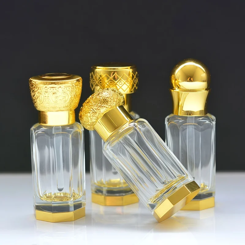 1pcs 3/6/12ml High-end luxury Essential Oil Bottle Glass Bottle Zinc Alloy Empty Attar Oil /Perfume Bottle With Glass Stick