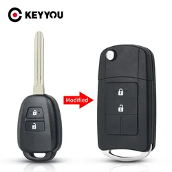 KEYYOU 2/3/4 Buttons Folding Flip Case Shell Remote Key For TOYOTA CAMRY RAV4 Highlander Corolla TOY43 Blade