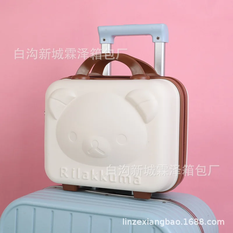 Bagaglio a mano in PP da 14 pollici 3D Cartoon Vanity Case multifunzionale Mini borsa per il trucco souvenir
