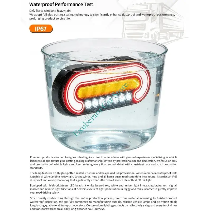 Rear Light Assembly Pair 12V-24V LED Tail Lamp Use