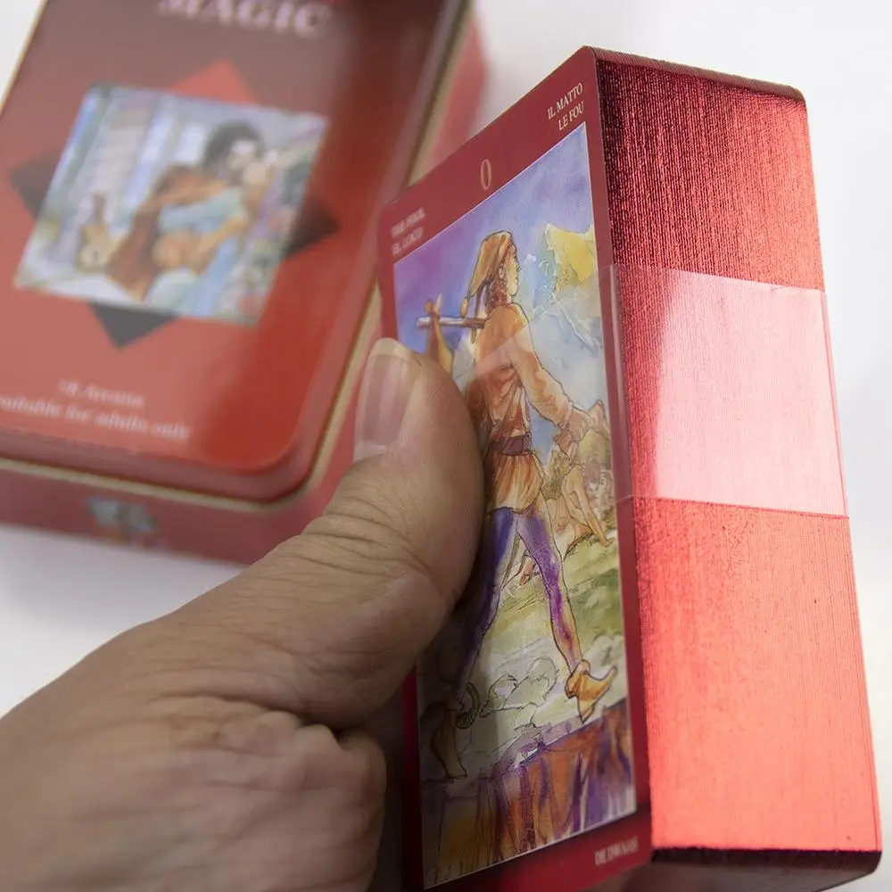 10.3*6cm Tarot of Sexual Magic Deck In A Tin Box Gilded Edge for Fortune Telling Game 78 Pcs Cards