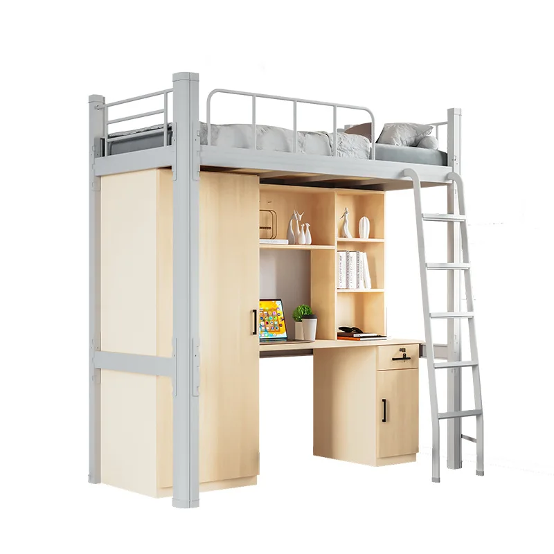 On the bed and off the table, combined , wrought iron , single apartment bed, student staff dormitory