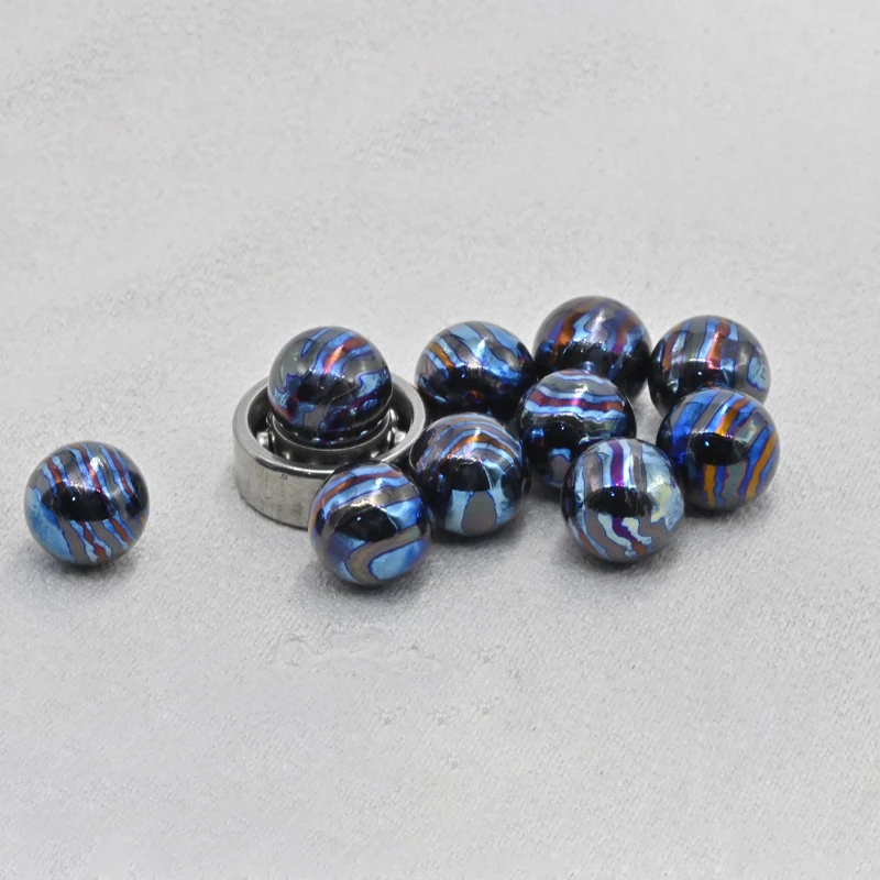 1PC Holeless Beads 7.95mm Gyro Holeless Beads Superconducting Zirconium Damascus Fingertip Gyro Beads