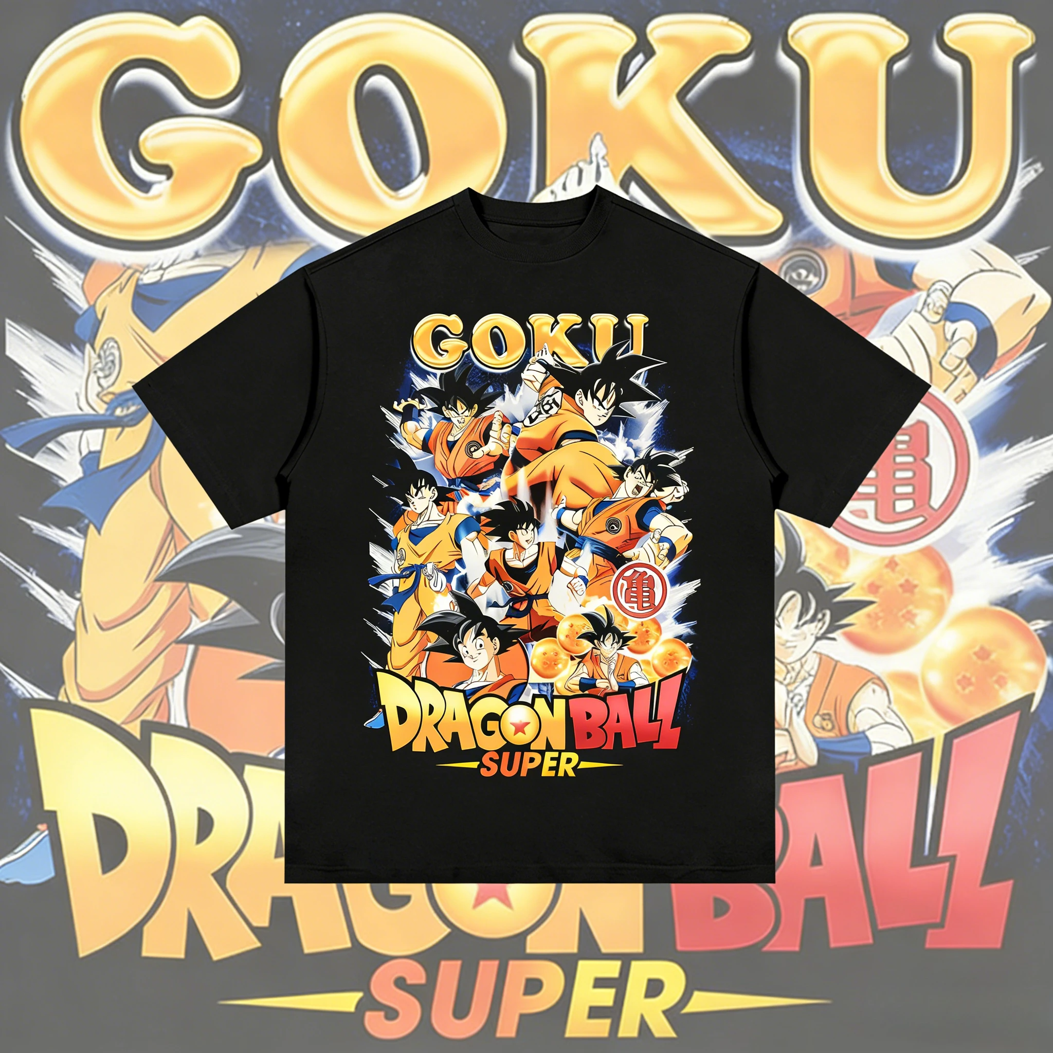 

2026 Summer Dragon Ball Super Vintage High Quality T-Shirt Cotton Oversized Goku All Forms Print Unisex Casual Men Women Kids