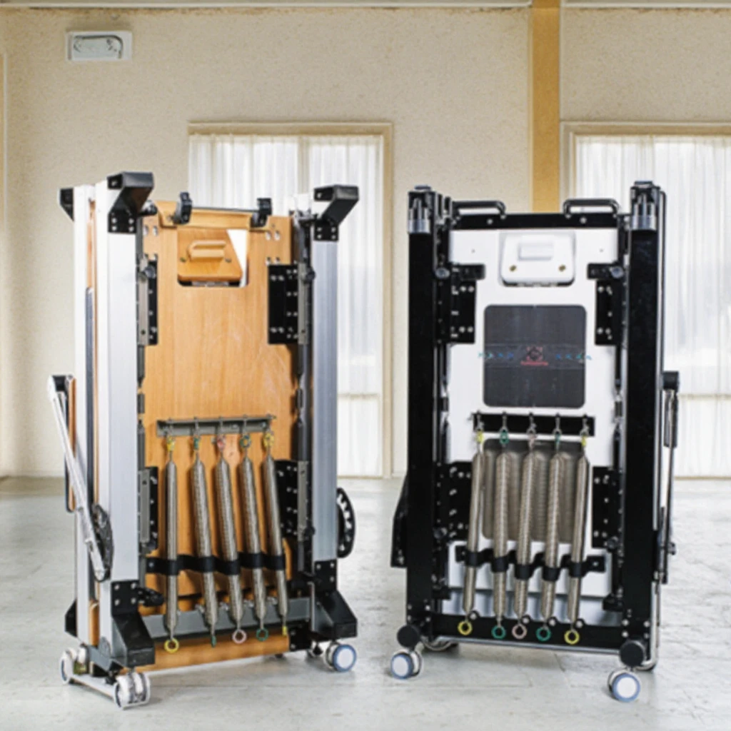 

Adjustable Pilates Reformers Durable Core Training Bed with Sliding Feature Portable Folding Fitness Equipment