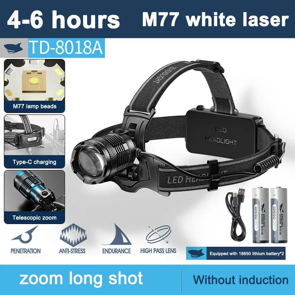 Strong Light Rechargeable Headlights,M77 Headlamp, with Sensor/Motion Function,for Outdoor Camping, Fishing