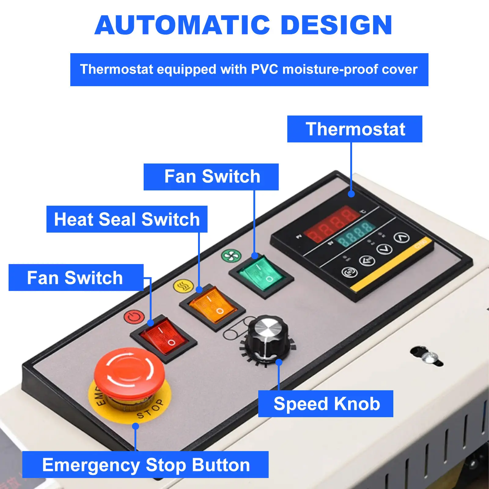 FR-1600 Commercial Continuous Band Sealer Food Snack Package Plastic Aluminum Foil Bag Printing Date Heat Inkjet Sealing Machine