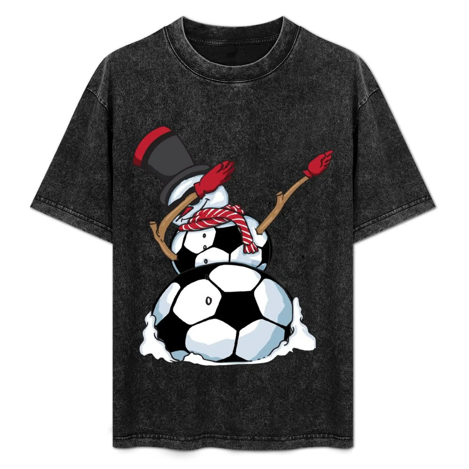 Christmas Dabbing Snowman Soccer Art - Football Lover Gift T-Shirt Plus Size Non-Shrink T-Shirt