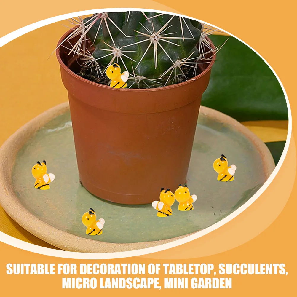 

8Pcs Mini Resin Bees Figurines Cute Bee Statues for Mini Garden Succulents Decorations Tiny Resin Bees Small Bee Figures